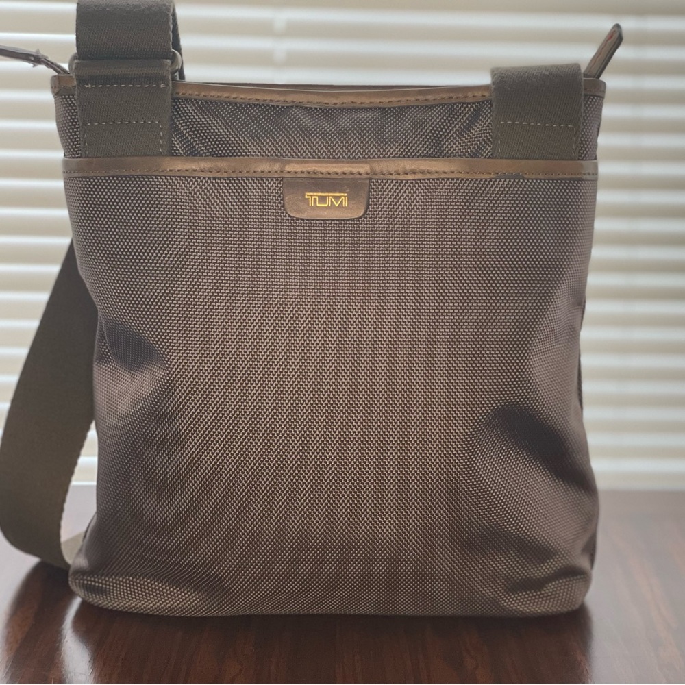 TUMI Leather & Canvas T-Tech Crossbody Bag- Unisex